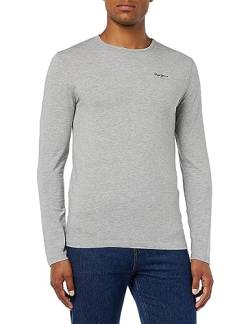 Pepe Jeans Herren Original Basic 2 Long N T-shirt, 933Grey Marl, XL von Pepe Jeans