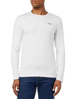 Pepe Jeans Herren Original Basic 2 Long N T-shirt, Weiß (White), S von Pepe Jeans