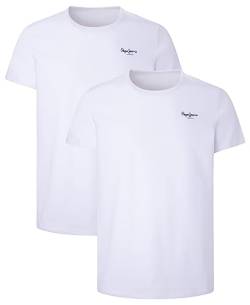 Pepe Jeans Herren Pepe Tshirt 2P Underwear, White (White), S (2er Pack) von Pepe Jeans