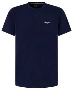 Pepe Jeans Herren Solid T-Shirt, Blau (Navy), XL von Pepe Jeans