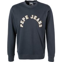 Pepe Jeans Herren Sweatshirt blau Baumwolle Logo und Motiv von Pepe Jeans