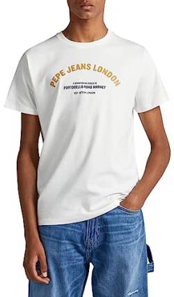 Pepe Jeans Herren Waddon T-Shirt, White (Off White), XS von Pepe Jeans