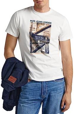 Pepe Jeans Herren Wilbur T-Shirt, White (Off White), M von Pepe Jeans