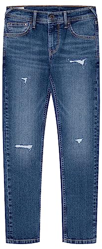 Pepe Jeans Jungen Finly Repair Jeans, Blue (Denim 2), 12 Years von Pepe Jeans