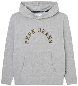Pepe Jeans Jungen Nate Hooded Sweatshirt, Grey (Grey Marl), 14 Years von Pepe Jeans