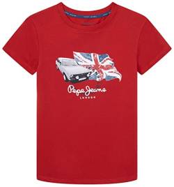 Pepe Jeans Jungen Troy Tee T-Shirt, Red (Studio Red), 16 Years von Pepe Jeans