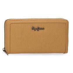 Pepe Jeans Lena Geldbörse mit Kartenhalter Braun 19,5x10x2 cm Kunstleder von Pepe Jeans