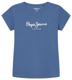 Pepe Jeans Mädchen Hana Glitter T-Shirt, Blau (Seeblau), 16 Jahre von Pepe Jeans