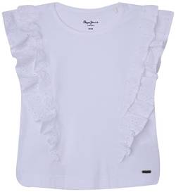 Pepe Jeans Mädchen Nicolasa T-Shirt, White (White), 10 Years von Pepe Jeans