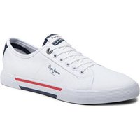 Pepe Jeans Sneakers aus Stoff Brady Men Basic PMS30816 White 800 Sneaker von Pepe Jeans