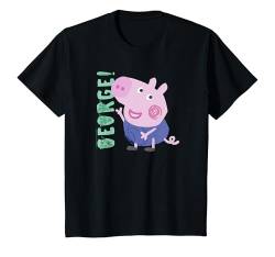 Kinder Peppa Pig George! Text Full Body Smiling Portrait T-Shirt von Peppa Pig