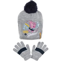 Peppa Pig Bommelmütze Peppa Wutz Kinder Mädchen Jungen Winter-Set Winter-Mütze Handschuhe (SET) von Peppa Pig