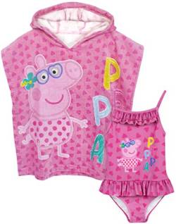 Peppa Pig Girls Badeanzug & Kapuzenhandtuch Poncho Set 18-24 Monate von Peppa Pig