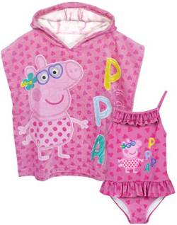 Peppa Pig Girls Badeanzug & Kapuzenhandtuch Poncho Set 3-4 Jahre von Peppa Pig