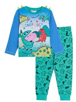 Peppa Pig Jungen George Pig Pyjama Kinder 3D Dino Spikes Luxus Pyjama Set in voller Länge, grün, 86-92, 2-3 Jahre von Peppa Pig