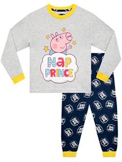 Peppa Pig Jungen George Pig Pyjamas Nachtwäsche für Kinder Grau 92 von Peppa Pig