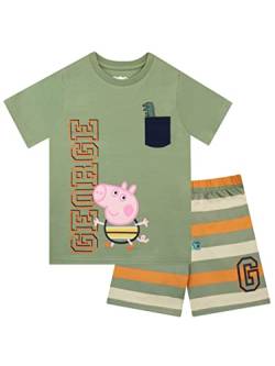 Peppa Pig Jungen George Pig und Herr Dinosaurier T-Shirt und Shorts Set Grün 98 von Peppa Pig
