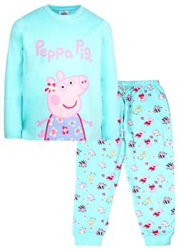 Peppa Pig – Kinder-Pyjama – Türkiser Langarm-Pyjama – Nachtwäsche aus 100% Baumwolle – Offizielles Merchandise - 4/5 Jahre von Peppa Pig