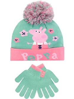 Peppa Pig Kinder Wintermütze und Handschuhe Set Grün One Size von Peppa Pig