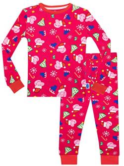 Peppa Pig Mädchen Schlafanzug Weihnachten Slim Fit Rosa 110 von Peppa Pig