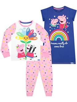 Peppa Pig Mädchen Schlafanzug und Nachthemd Mehrfarbig 104 von Peppa Pig