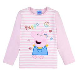 Peppa Pig Mädchen T-Shirt, Langarmshirt, rosa, gestreift, Größe 92, 2 Jahre von Peppa Pig