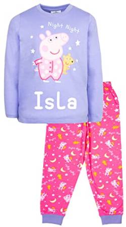 Peppa Pig – Personalisierter Kinder-Pyjama – Rosa & Lila Langarm-Pyjama – Nachtwäsche aus 100% Baumwolle – Offizielles Merchandise - 3/4 Jahre von Peppa Pig