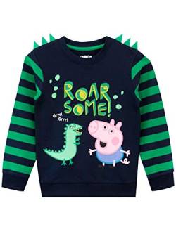 Peppa Wutz Jungen George Pig Sweatshirt Blau 122 (UK 6-7 Years) von Peppa Pig