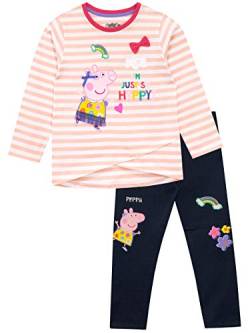 Peppa Wutz Mädchen Peppa Pig T-Shirt und Leggings Mehrfarbig, Gr.- 86 (Herstellergröße: 12 - 18 Monate) von Peppa Pig
