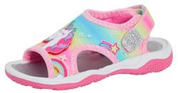 Peppa Wutz Mädchen Sport-Sandalen mit magischem Einhorn Regenbogen Kinder Sommer EVA Strand flache Schuhe, Pink - rose - Größe: 24 EU von Peppa Pig