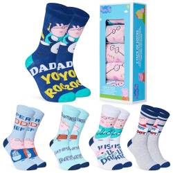 Peppa Wutz Socken für Männer & Teenager 5er Pack - Gr. 40-45, Bunte Baumwollsocken mit Spaßmotiven - Lustige Socken Herren von Peppa Pig