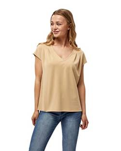 Peppercorn Lana V-Ausschnitt Cap Ärmel T-Shirt | Tshirt Damen In Beige | Frühling Bluse Damen | Größe M von Peppercorn