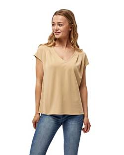 Peppercorn Lana V-Ausschnitt Cap Ärmel T-Shirt | Tshirt Damen In Beige | Frühling Bluse Damen | Größe S von Peppercorn