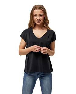 Peppercorn Lana V-Ausschnitt Cap Ärmel T-Shirt | Tshirt Damen In Schwarz | Frühling Bluse Damen | Größe L von Peppercorn