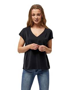 Peppercorn Lana V-Ausschnitt Cap Ärmel T-Shirt | Tshirt Damen In Schwarz | Frühling Bluse Damen | Größe M von Peppercorn
