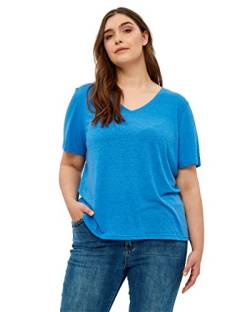 Peppercorn Marina V-Ausschnitt T-Shirt Kurve | Tshirt Damen In Blau | Frühling Bluse Damen | Größe 52 von Peppercorn