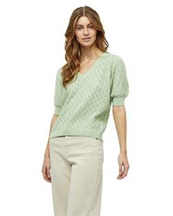 Peppercorn Rosalia V-Ausschnitt Halb Ärmel Stricken T-Shirt | Tshirt Damen In Grün | Frühling Bluse Damen | Größe L von Peppercorn