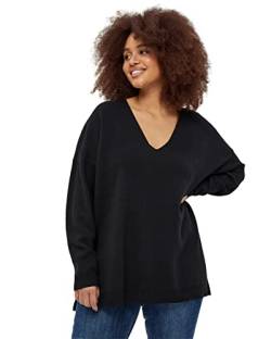 Peppercorn Rosalia V-Neck Lange Ärmel Strickpullover Kurve | Pullover Damen In Schwarz | Frühling Pulli Damen | Größe 52 von Peppercorn