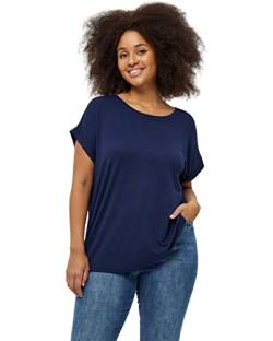 Peppercorn Rosalinda Malucca Cap Ärmel T-Shirt Kurve | Tshirt Damen In Blau | Frühling Bluse Damen | Größe 54 von Peppercorn