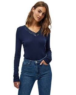 Peppercorn Rosalinda Rib V-Ausschnitt Bluse | Tshirt Damen In Blau | Frühling Bluse Damen | Größe Xl von Peppercorn