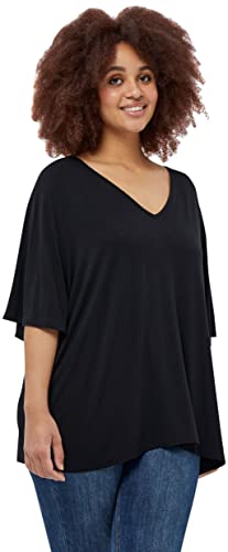 Peppercorn Rosalinda Rosebell V-Ausschnitt Bluse Kurve | Tshirt Damen In Schwarz | Frühling Bluse Damen | Größe 44 von Peppercorn