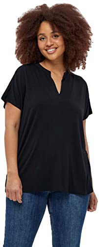 Peppercorn Rosalinda V-Ausschnitt Cap Ärmel T-Shirt Kurve | Tshirt Damen In Schwarz | Frühling Bluse Damen | Größe 54 von Peppercorn