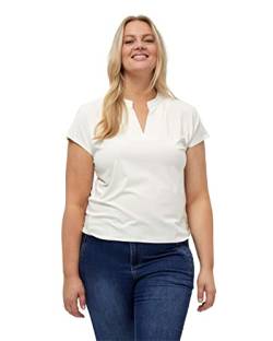 Peppercorn Rosalinda V-Ausschnitt Cap Ärmel T-Shirt Kurve | Tshirt Damen In Weiß | Frühling Bluse Damen | Größe 48 von Peppercorn