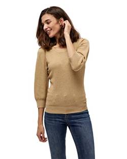 Peppercorn Tana Runden Hals 3/4 Ärmel Strickpullover | Pullover Damen In Braun | Frühling Pulli Damen | Größe L von Peppercorn