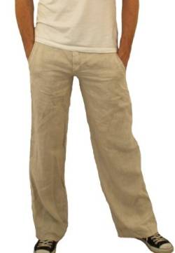 Perano 08139 Herren Leinen Hose Farbe Beige Konfektionsgröße 56 Internationale Größe 2XL beige 56/2XL. von Perano