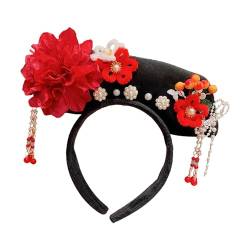 Perfeclan Chinesische Kopfbedeckung, Hanfu-Haarreifen, traditionelles Qing-Stirnband, antikes Stirnband für Performance, Festival, Abschlussball, Stil D von Perfeclan