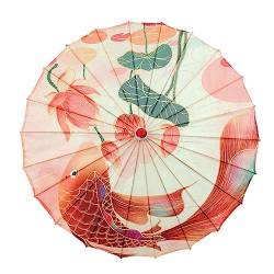 Perfeclan Chinesischer japanischer Kunst-Klassiker-Regenschirm aus geöltem Papier, Foto-Requisiten, 81,3 cm Seidenschirm für Tanz, Fotografie, Kostüme, Stil c von Perfeclan