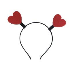 Perfeclan Herz-Stirnband, Kopfschmuck, Valentinstag-Dekorationen, trendiges, langlebiges Haarband, Haar-Accessoires, Haarreifen für Karneval, Erwachsene, 2 Herzen von Perfeclan