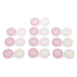 Perfeclan Kontaktlinsenbehälter, Farben nach Wahl, 10er-Pack, Rosa, Transparent, Einheitsgröße von Perfeclan