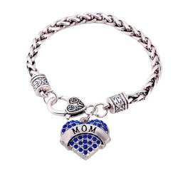 Perfeclan Muttertags-Armband, Charm-Armband, elegantes Mutter-Armband von Tochter, Schmuck, Geschenk für Frauen, Armband für Valentinstag-Frauen, Blau von Perfeclan